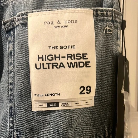 rag & bone Light Blue Embellished Flare Jeans - Picture 5 of 11